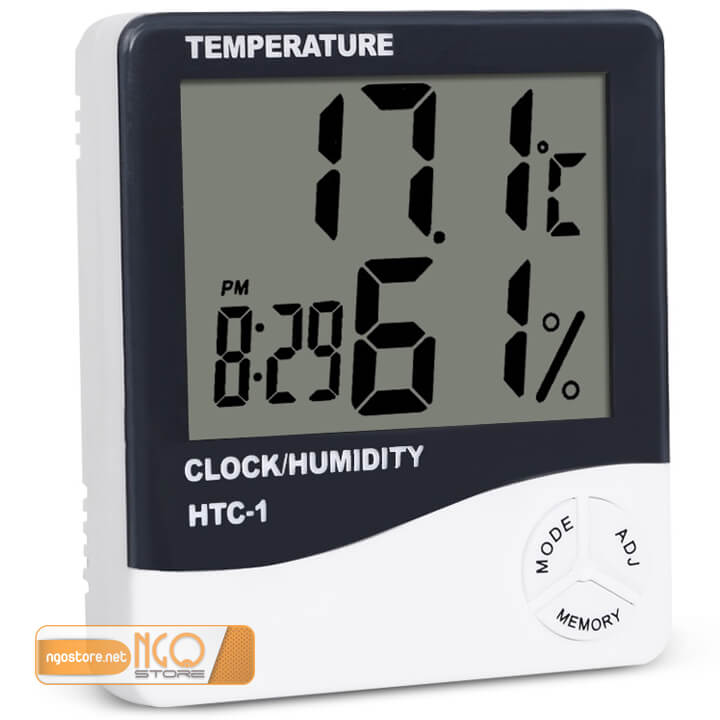 đồng hồ đo nhiệt độ, độ ẩm, báo thức htc-01