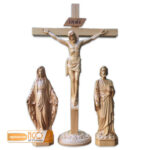 bộ tượng gỗ bàn thờ công giáo thánh giá có đế