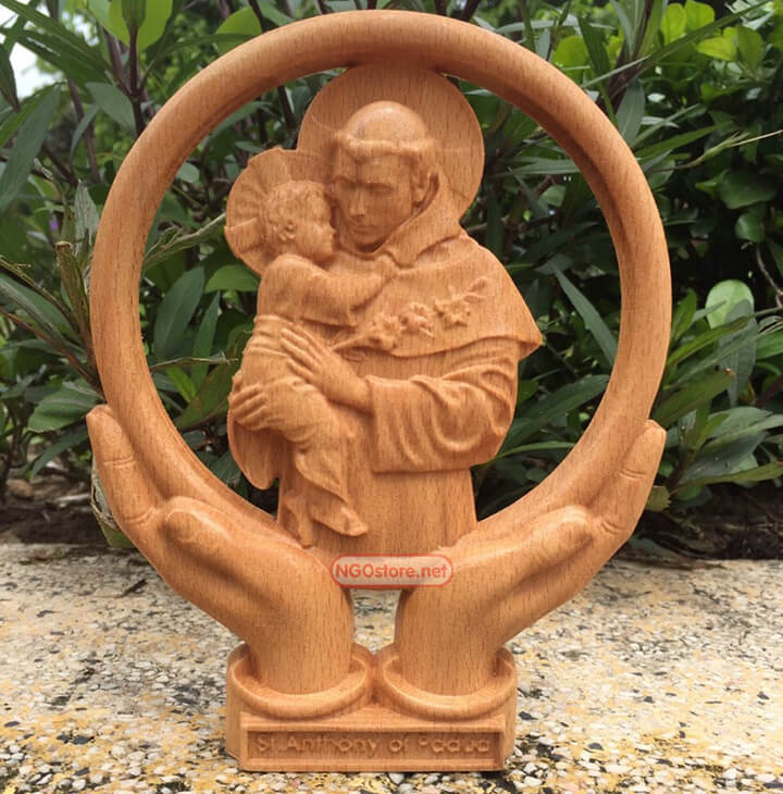 tuong-go-thanh-anton-padua-de-ban-02 tượng gỗ thánh antôn padua để bàn