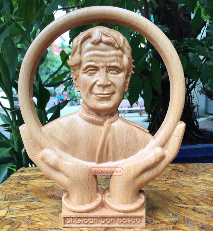 tuong-go-thanh-gioan-don-bosco-02 tượng gỗ thánh gioan don bosco để bàn