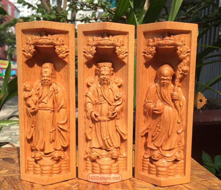 bo-tuong-go-tam-da-phuc-loc-tho-mini-02 bộ tượng gỗ tam đa phúc thọ mini