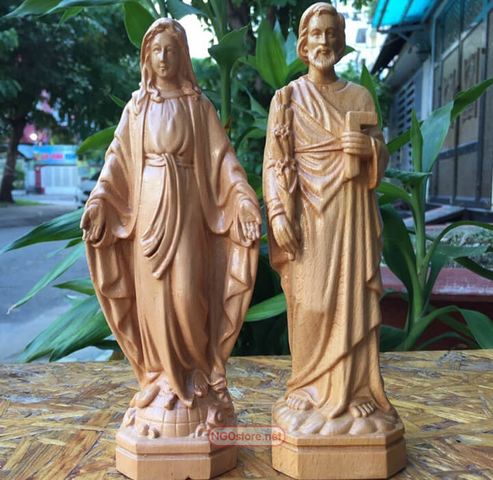tượng gỗ đức mẹ ban ơn thánh giuse