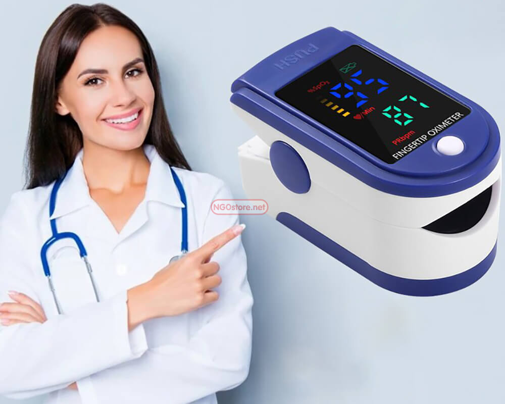 máy đo nồng độ oxy trong máu và nhịp tim kẹp ngón tay lk87