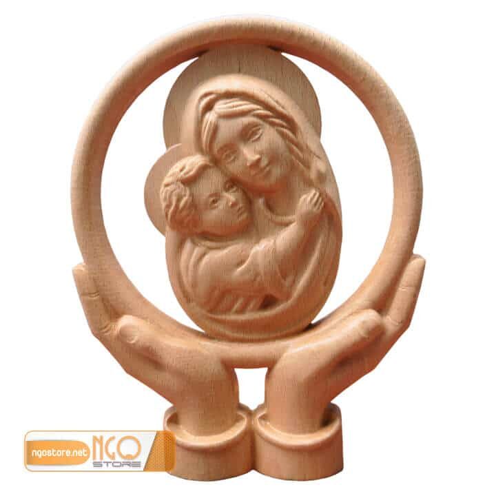 tượng gỗ đức maria mẹ thiên chúa để bàn