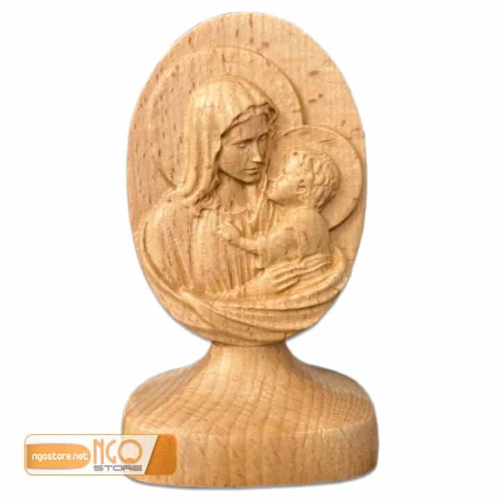 tượng gỗ đức maria mẹ thiên chúa để ô tô